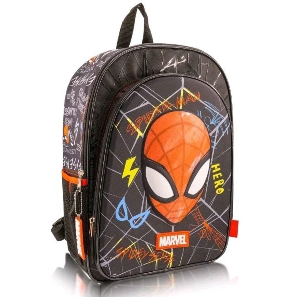Marvel Kids Spider-Man Backpack Multi pockets Graffiti 16"x12x5 NEW sealed